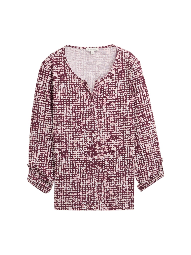 Henley Blusenshirt mit Muster