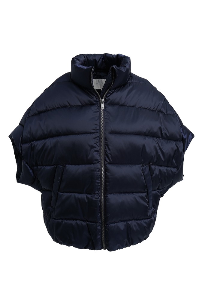 puffer o-shape vest standup collar