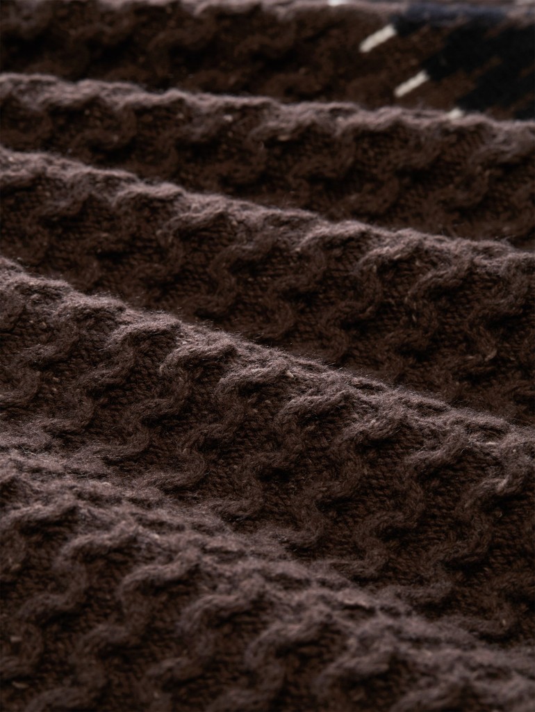 Fair-Isle Strickjacke mit Stehkragen
