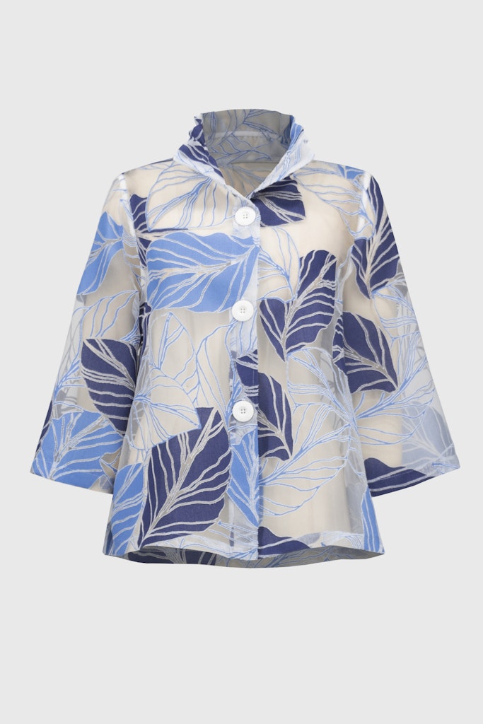 Neuheit: Trapez-Jacke mit Blätter-Print Neuheit: Trapez-Jacke mit Blätter-Print