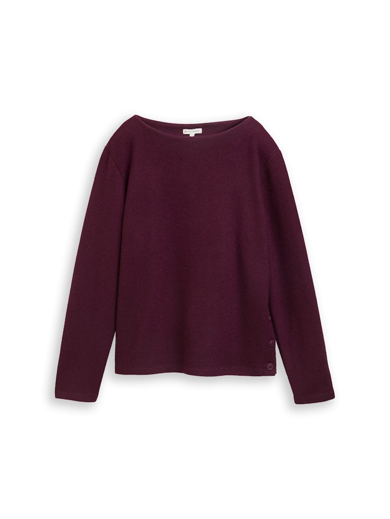 Soft-Touch Sweatshirt mit Knopf-Details Soft-Touch Sweatshirt mit Knopf-Details