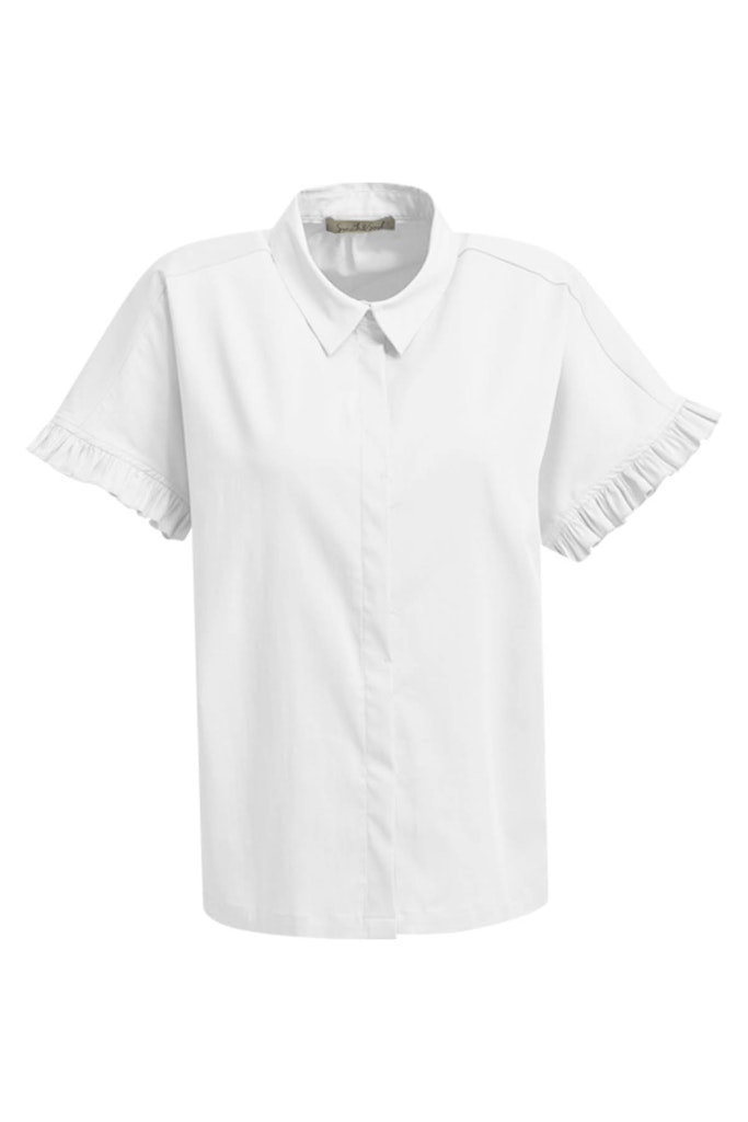 Shirt Collar Ruffle Cuff Blouse Shirt Collar Ruffle Cuff Blouse