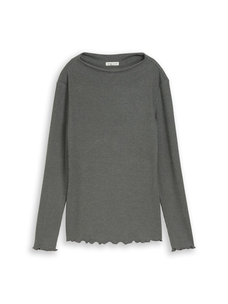 Langarmshirt mit Rippstruktur