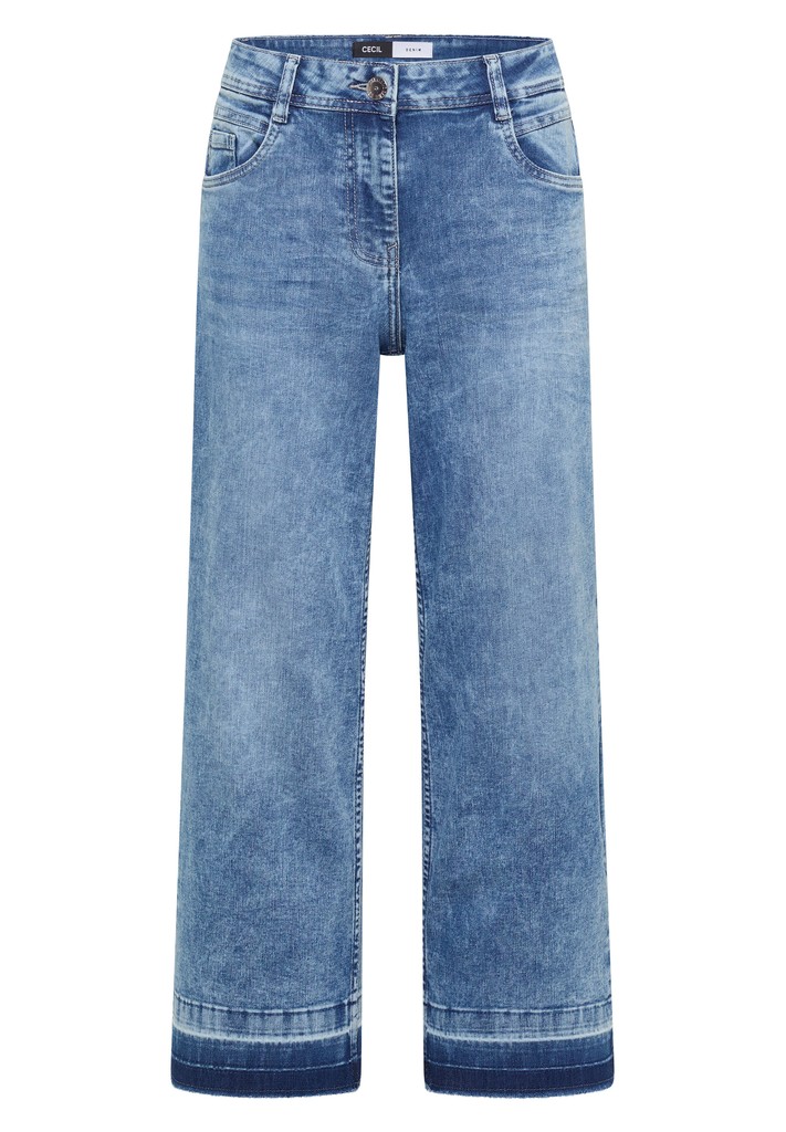 Straight Leg Jeans mit frasigem Saum