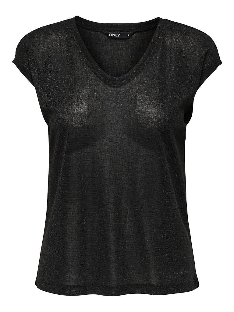 CARSILVERY S/S V NECK LUREX TOP JRS NOOS