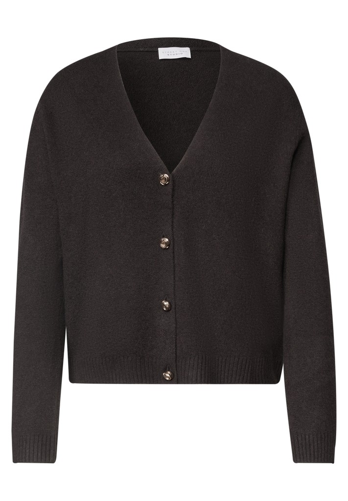 Cardigan mit V-Neck und Knopfleiste