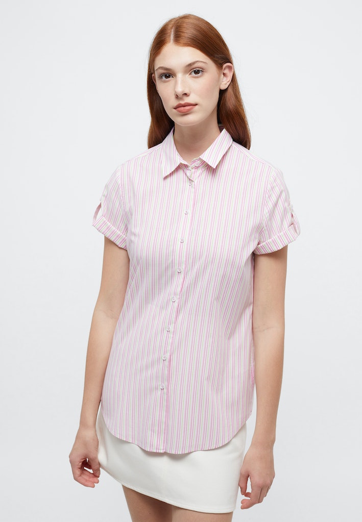 Bluse Leinwandgewebe Kurzarm Bluse Leinwandgewebe Kurzarm