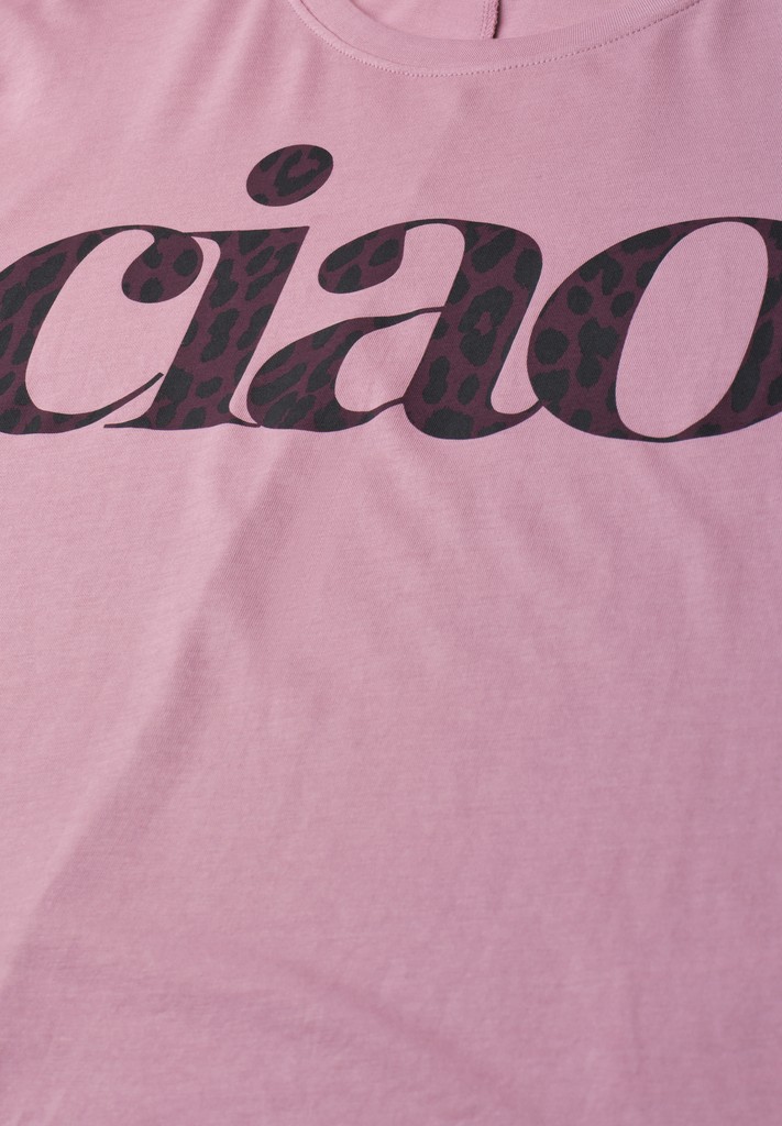 T-Shirt mit Rundhals und Wording