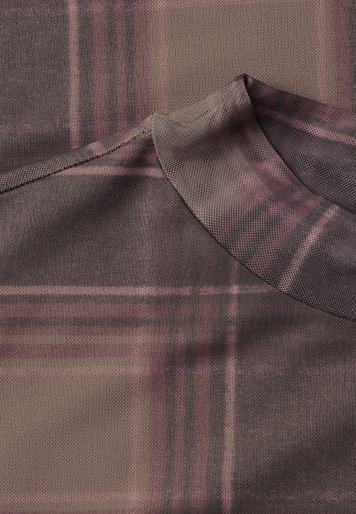 Langarm Mesh-Shirt mit Rundhals und Print