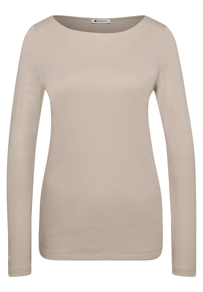 Basic Shirt mit U-Boot-Ausschnitt