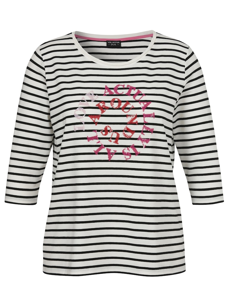 2612401-T-Shirt Rundhals 3/4 Arm Motiv