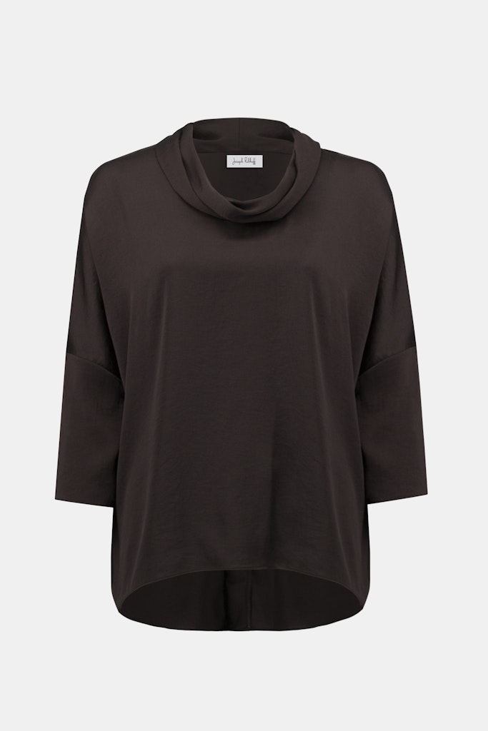 Satinoberteil mit Wasserfallkragen Satinoberteil mit Wasserfallkragen