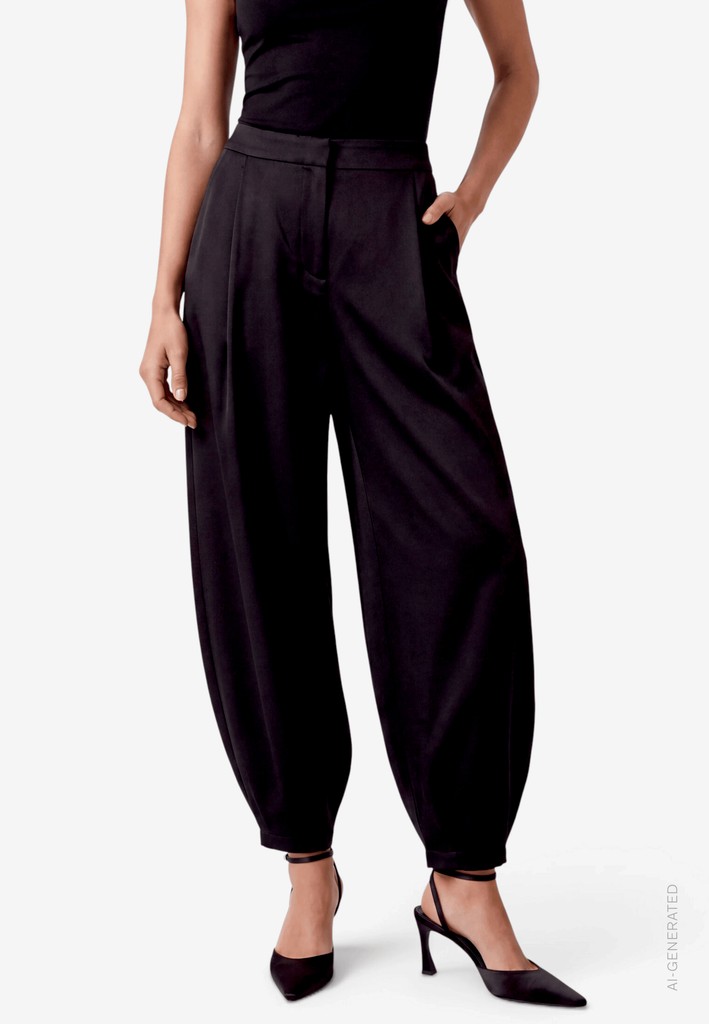 Damen Barrel-Hose  aus Satin