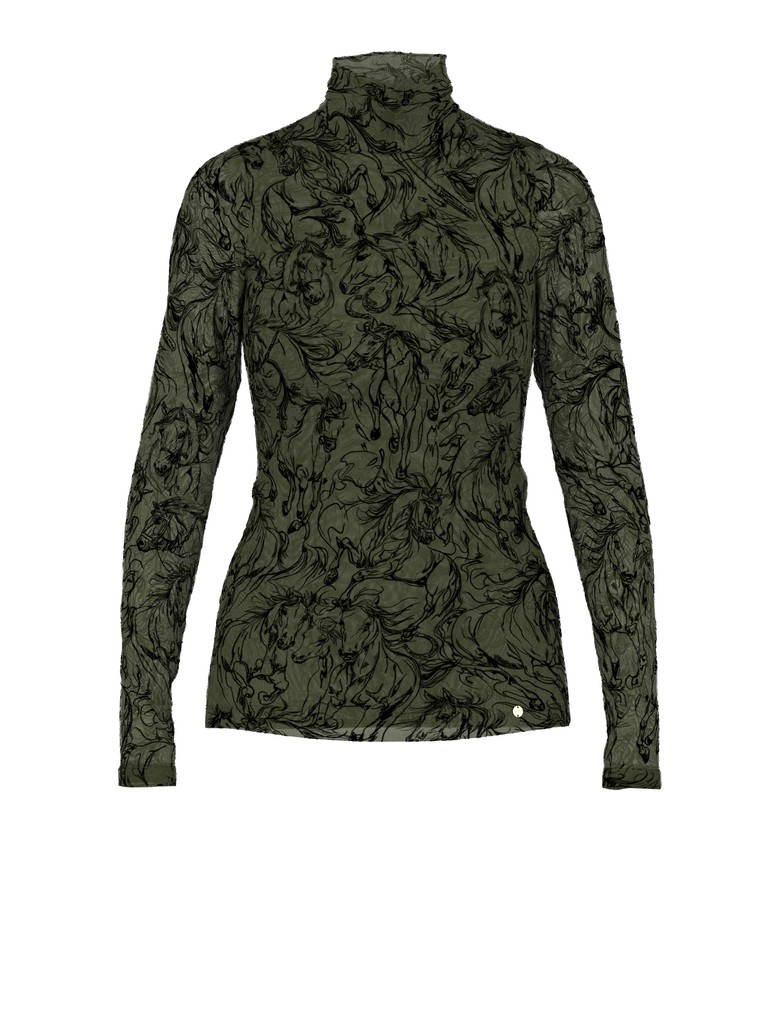Shirt mit Samt-Beflockung
