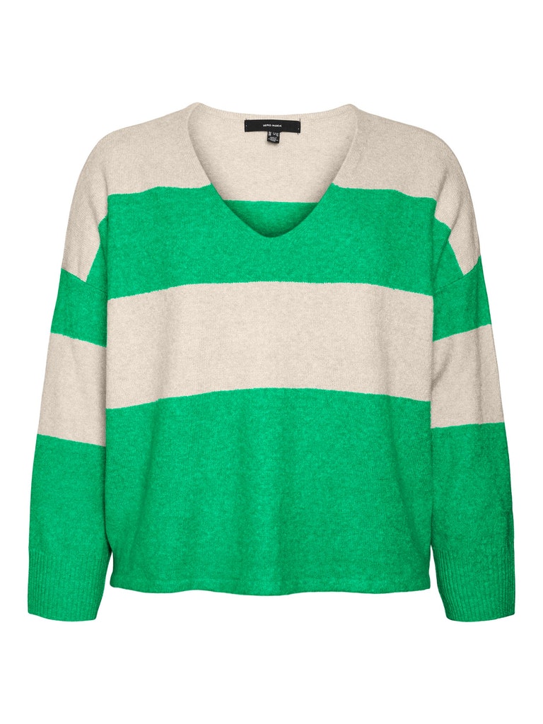 VMDOFFY LS V-NECK STRIPE PULLOVER CURVE VMDOFFY LS V-NECK STRIPE PULLOVER CURVE