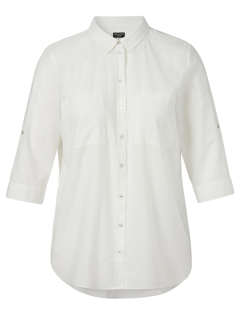 Bluse Hemdkragen 3/4 Arm