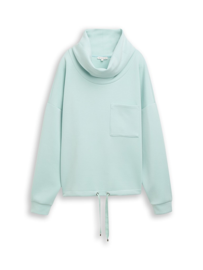Scuba Sweatshirt mit Wasserfallkragen