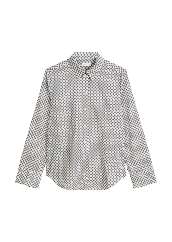 Blouse, casual fit, a-shape, longsleeve, kent collar, print