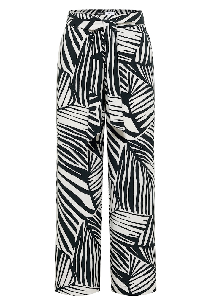 Wide Leg Hose mit Print und Gürteldetail