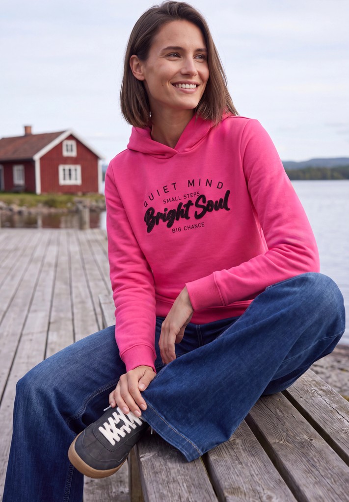 Sweatshirt mit Details in Rippstruktur