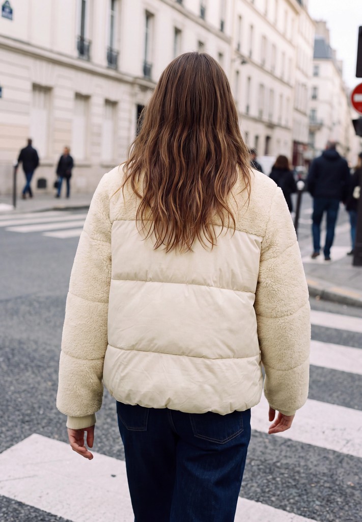 Steppjacke mit Teddy-Details