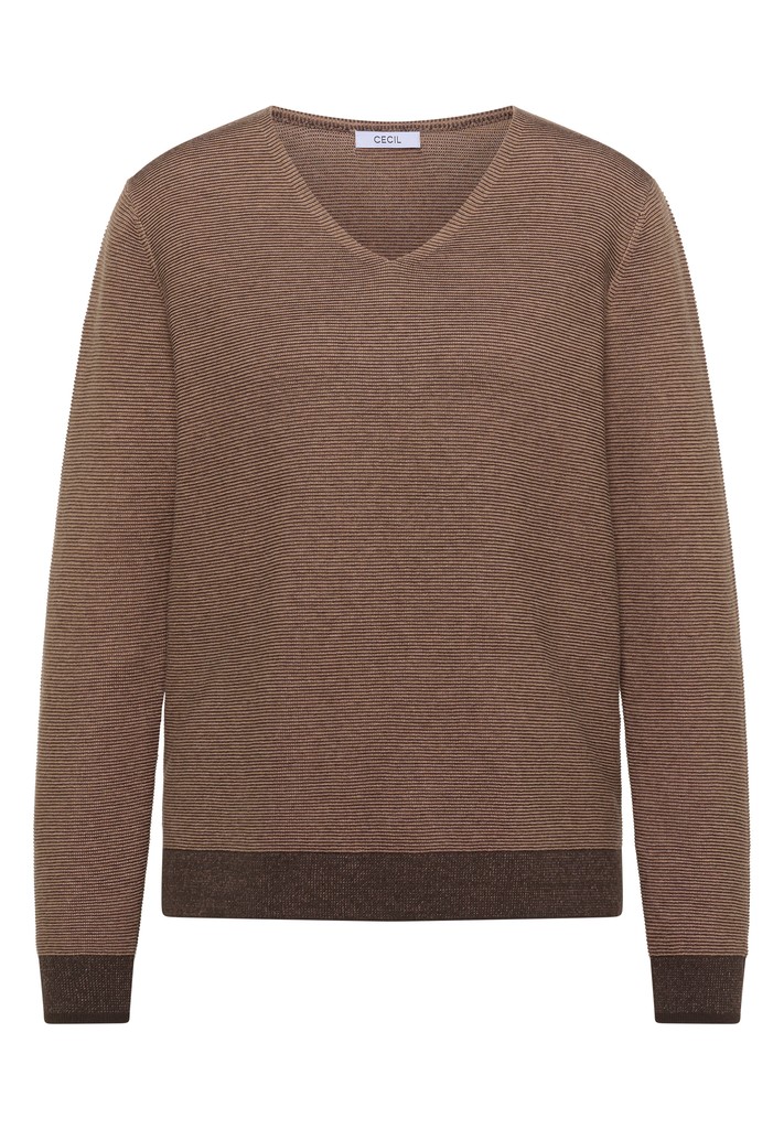 Pullover im Two-Tone-Look mit V-Neck