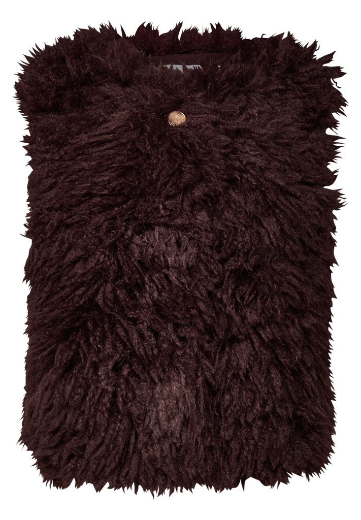 Fake Fur Weste mit Knopfleiste