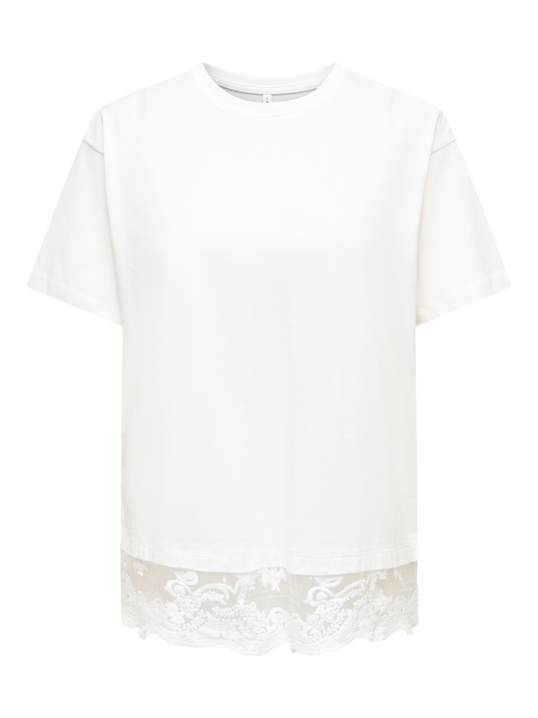 ONLVIVVI S/S LACE BOTTOM TOP JRS NOOS