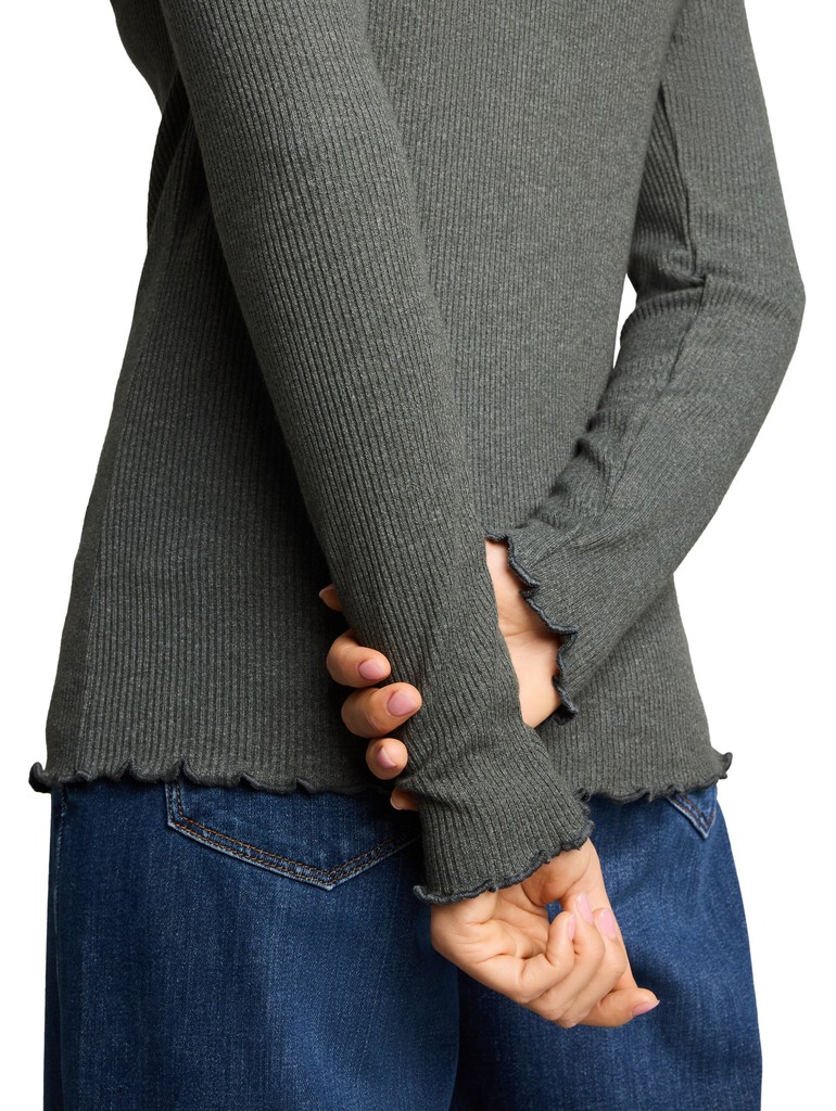 Langarmshirt mit Rippstruktur