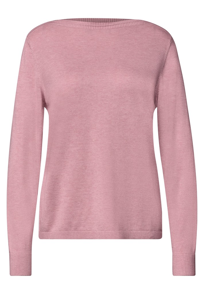 Basic Pullover mit U-Boot-Ausschnitt