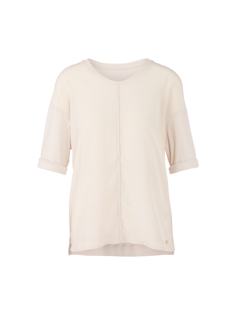 Weite Bluse in Materialmix Weite Bluse in Materialmix