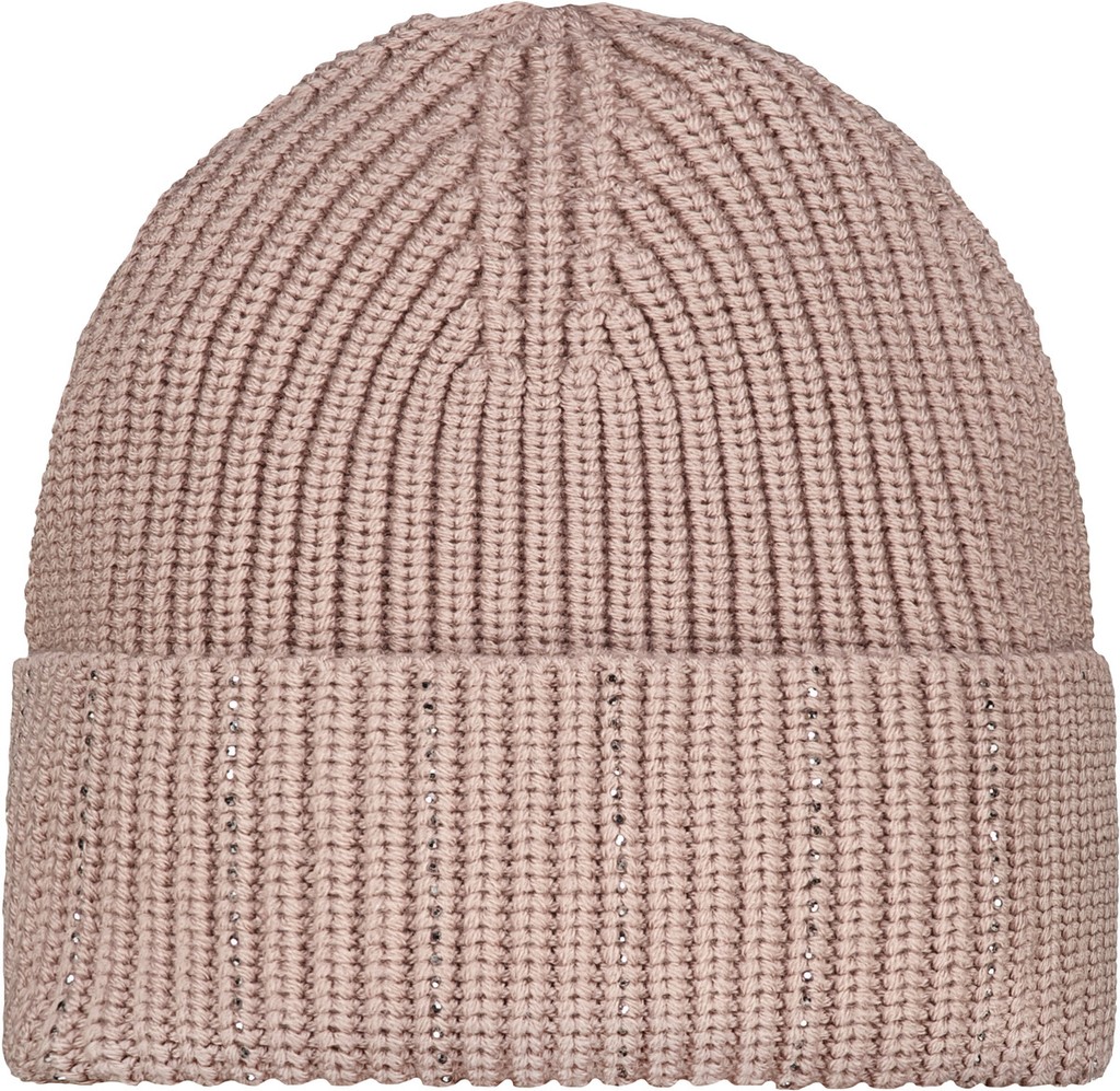 Strickmütze mit Strasssteinen