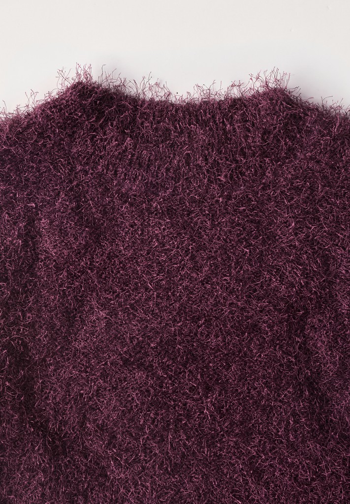 Langarm Pullover aus Fransengarn