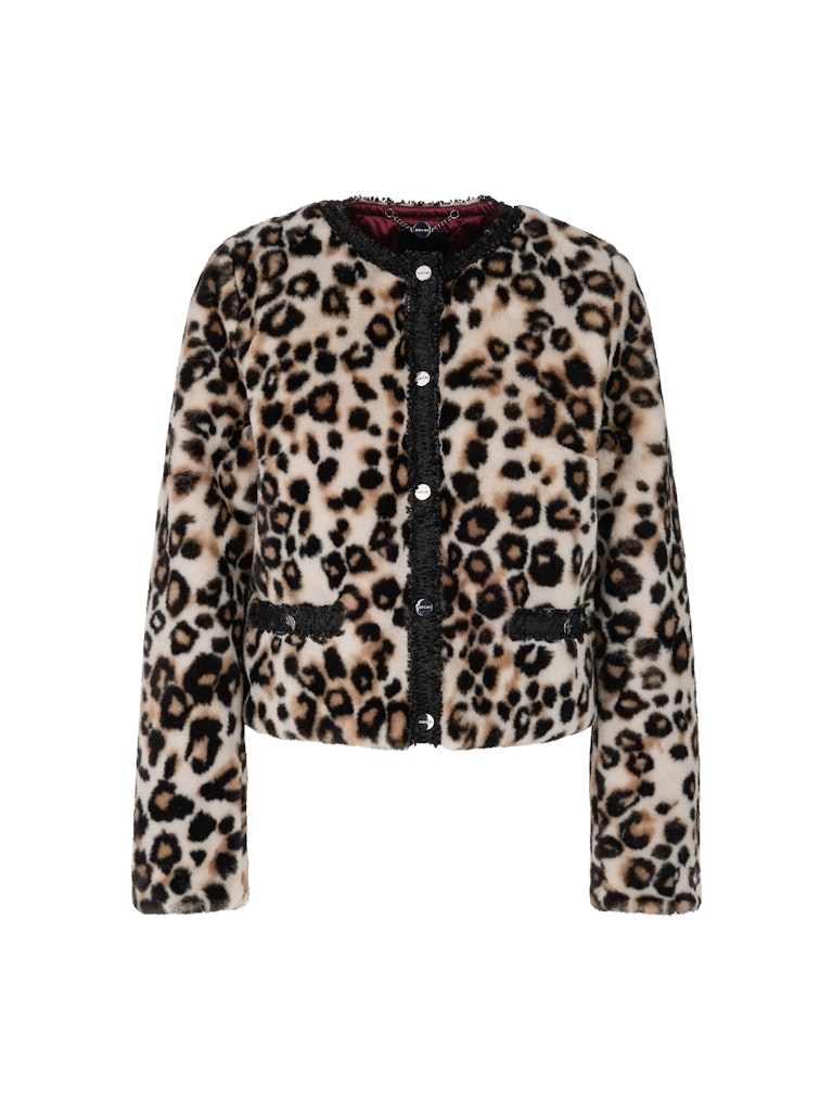 Kurze Leo-Print Jacke Kurze Leo-Print Jacke
