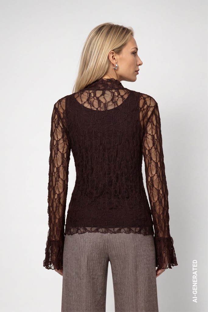 Langarmshirt aus Spitze