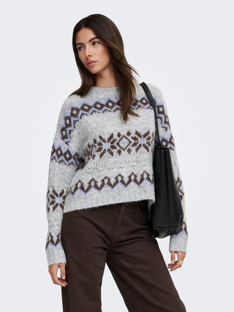 ONLSTOCKHOLM LS FAIR ISLE O-NECK KNT