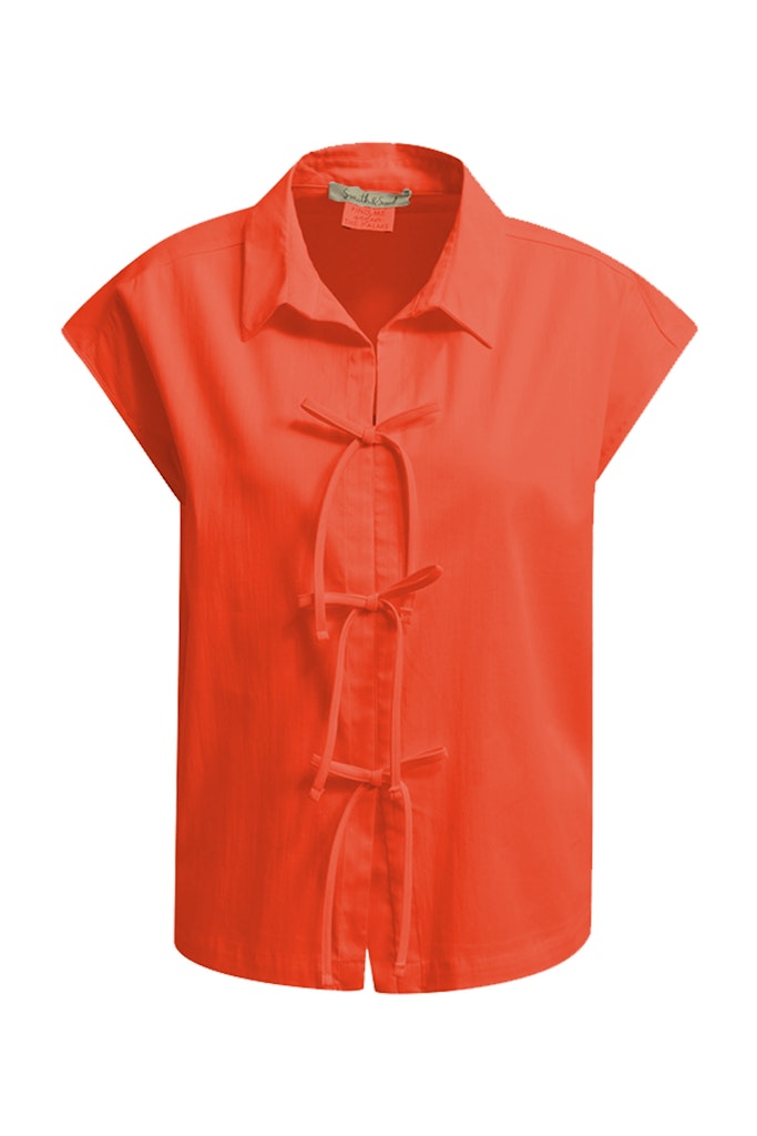 Dropped Shoulder Bow Blouse