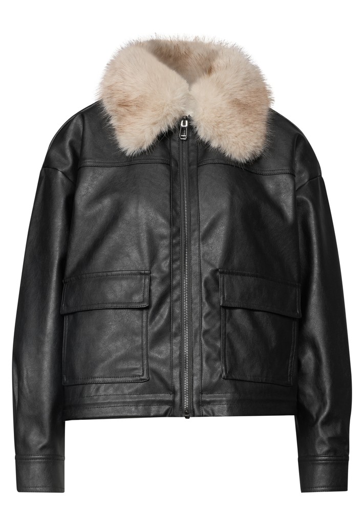 Jacke mit abnehmbaren Fellkragen
