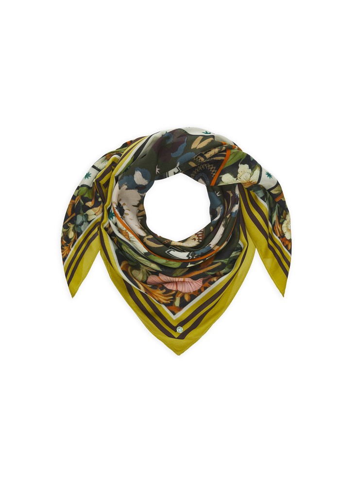 Tuch aus Viskose mit Blumen-Muster und ALWAYS FOREVER-Schriftzug