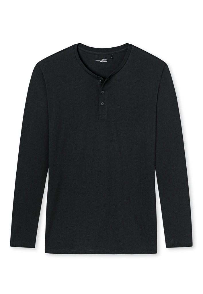 Langarmshirt Knopfleiste