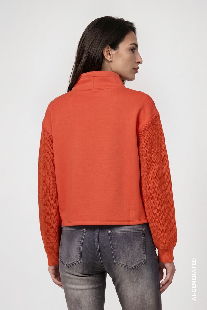 Sweatshirt mit Strickärmeln