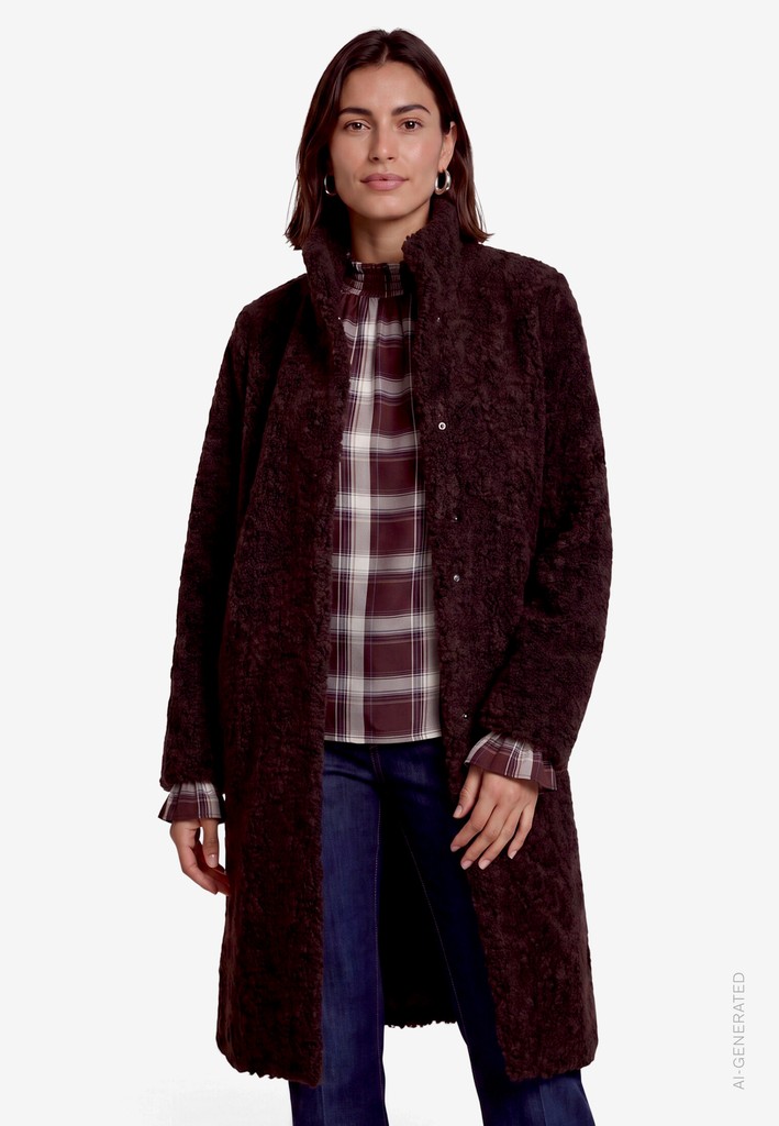 Teddymantel Damen  mit Knopfleiste