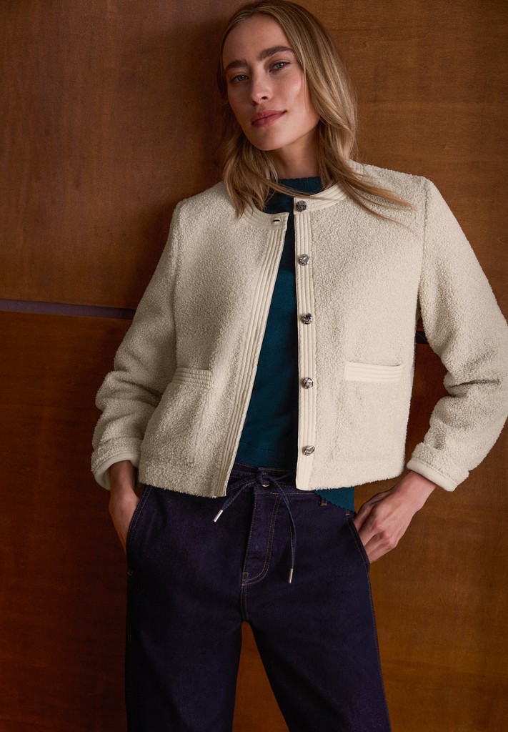 Teddy-Jacke mit Strukturdetails