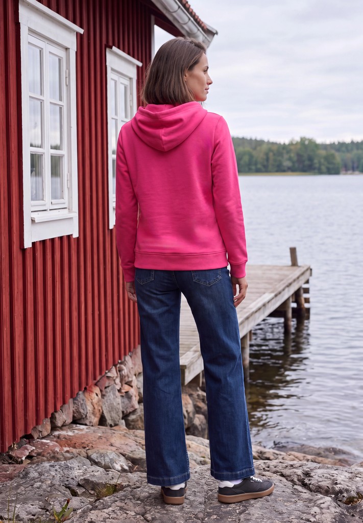 Sweatshirt mit Details in Rippstruktur