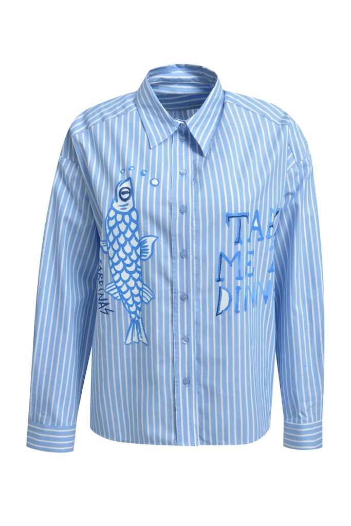 oversized shirt blouse  w/ AW, 1/1 sleeve