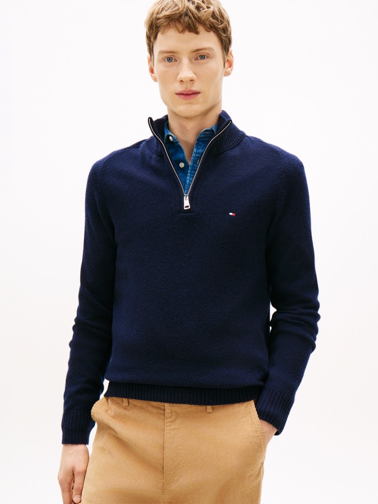 LAMBSWOOL ZIP MOCK