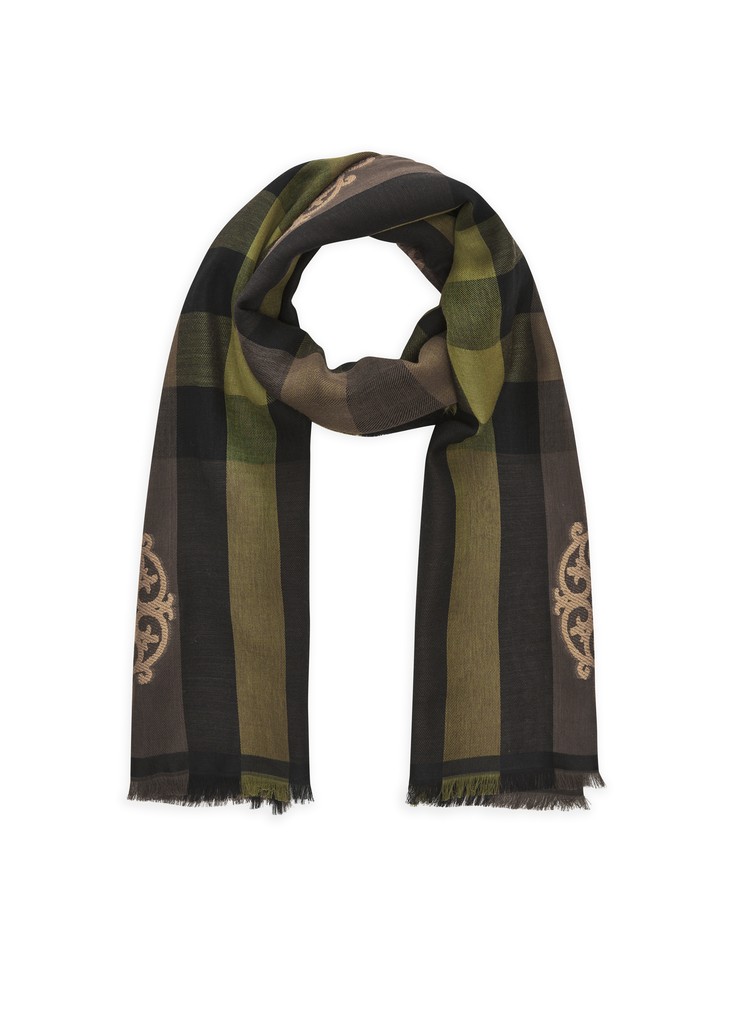 Jacquard-Schal aus Baumwoll-Mischung mit Mustermix