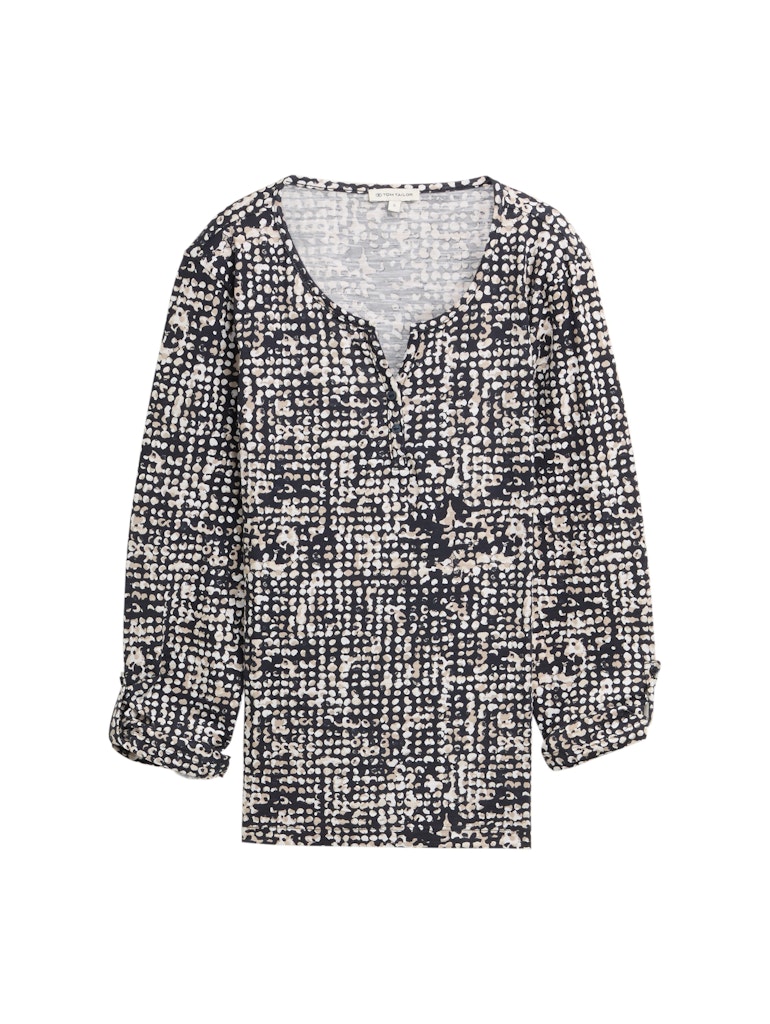 Henley Blusenshirt mit Muster Henley Blusenshirt mit Muster
