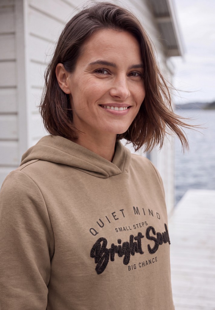 Sweatshirt mit Details in Rippstruktur