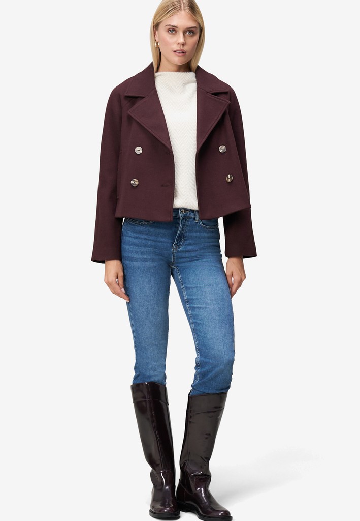Damen Sweatshirt  3/4 Arm mit Fischgrätmuster
